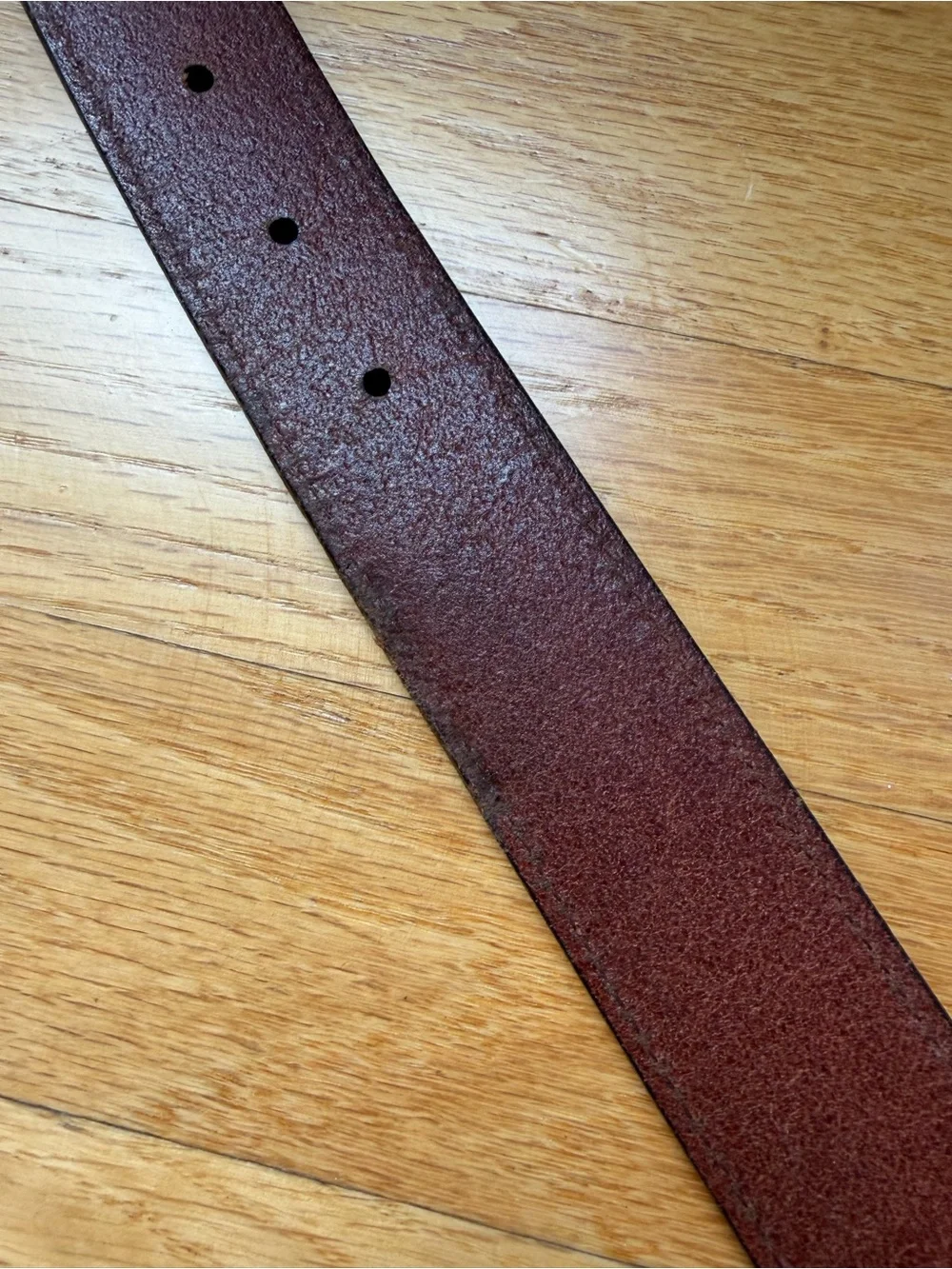 Allen Edmonds Two-Tone Brown and Black Leather Belt with Brass Buckle